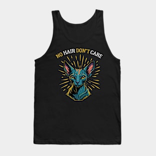 Sphynx Cat No Hair Don't Care  v1 - funny Cute Hairless Cat Tank Top